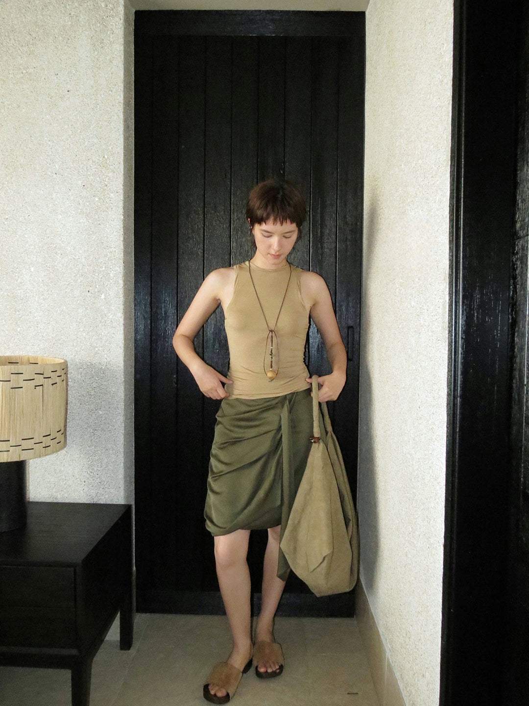 Dame wrap skirt lavet af kvalitetsmateriale med elegante draperingsdetaljer Stilla