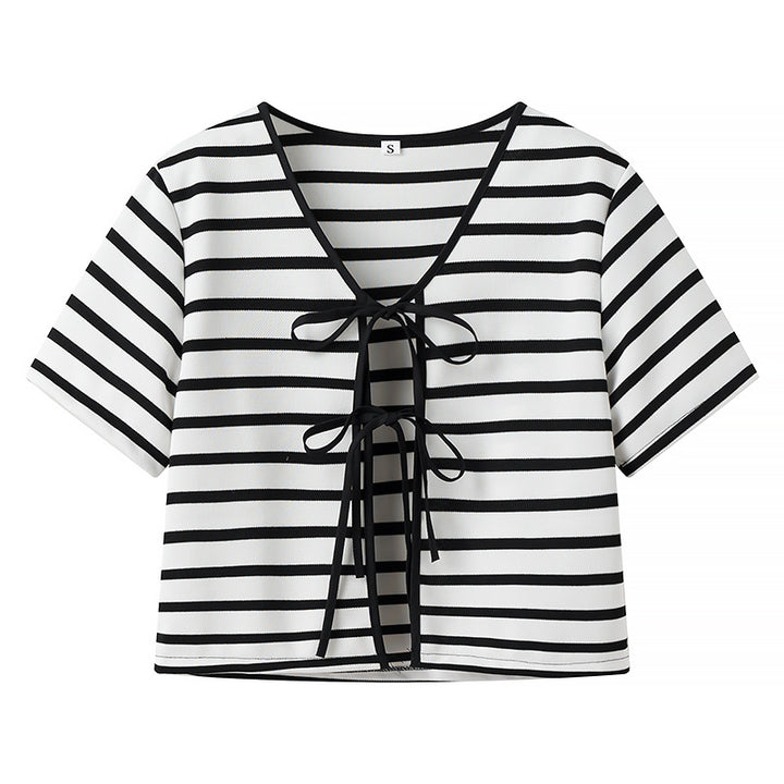 Kvindernes trendy stribede palazzo-bukser med elastisk liv Stilla