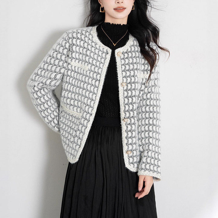 Dames elegant cardigan med tekstureret mønster og knapdetaljer Stilla