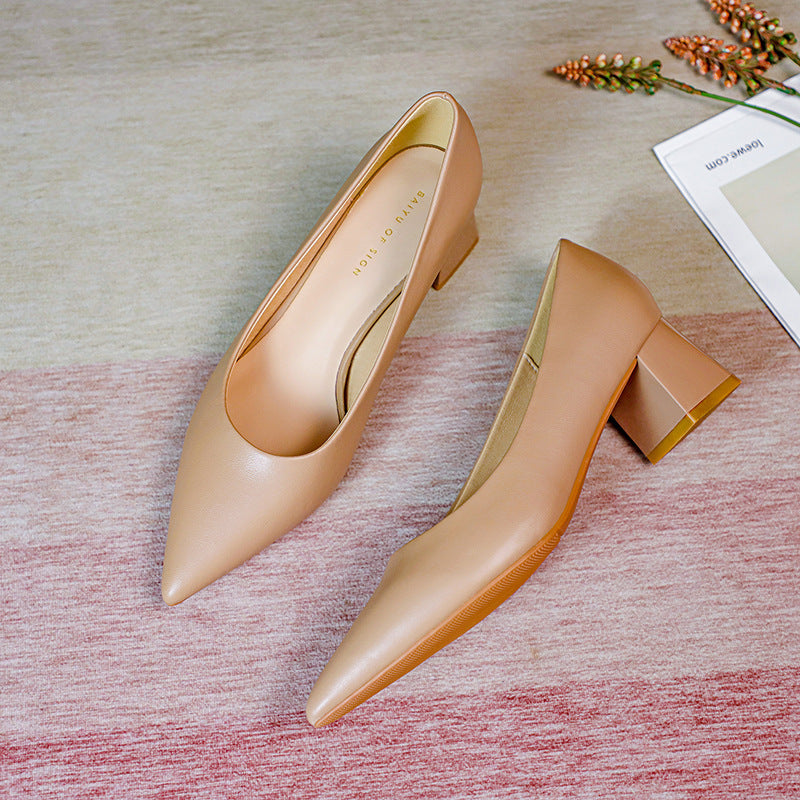 Femme Elegant Chunky Heel Pumps Stilla