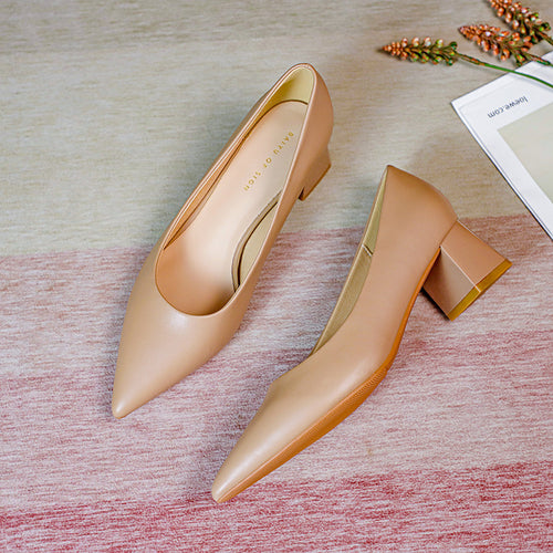 Femme Elegant Chunky Heel Pumps Stilla