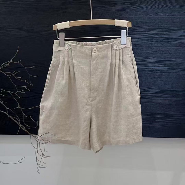 Femme Tailored Højtaljede Linned Shorts Stilla