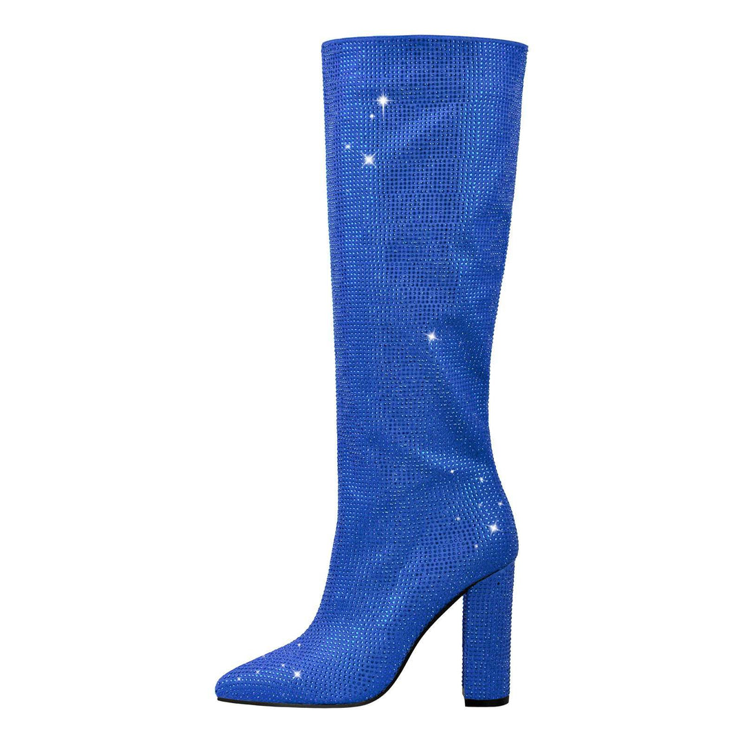Femme Sparkling Højglans Stiletto Støvler Stilla