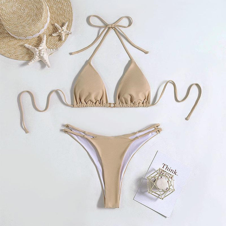 Dame triangel-bikini med justerbare stropper og elegant snit Skovae