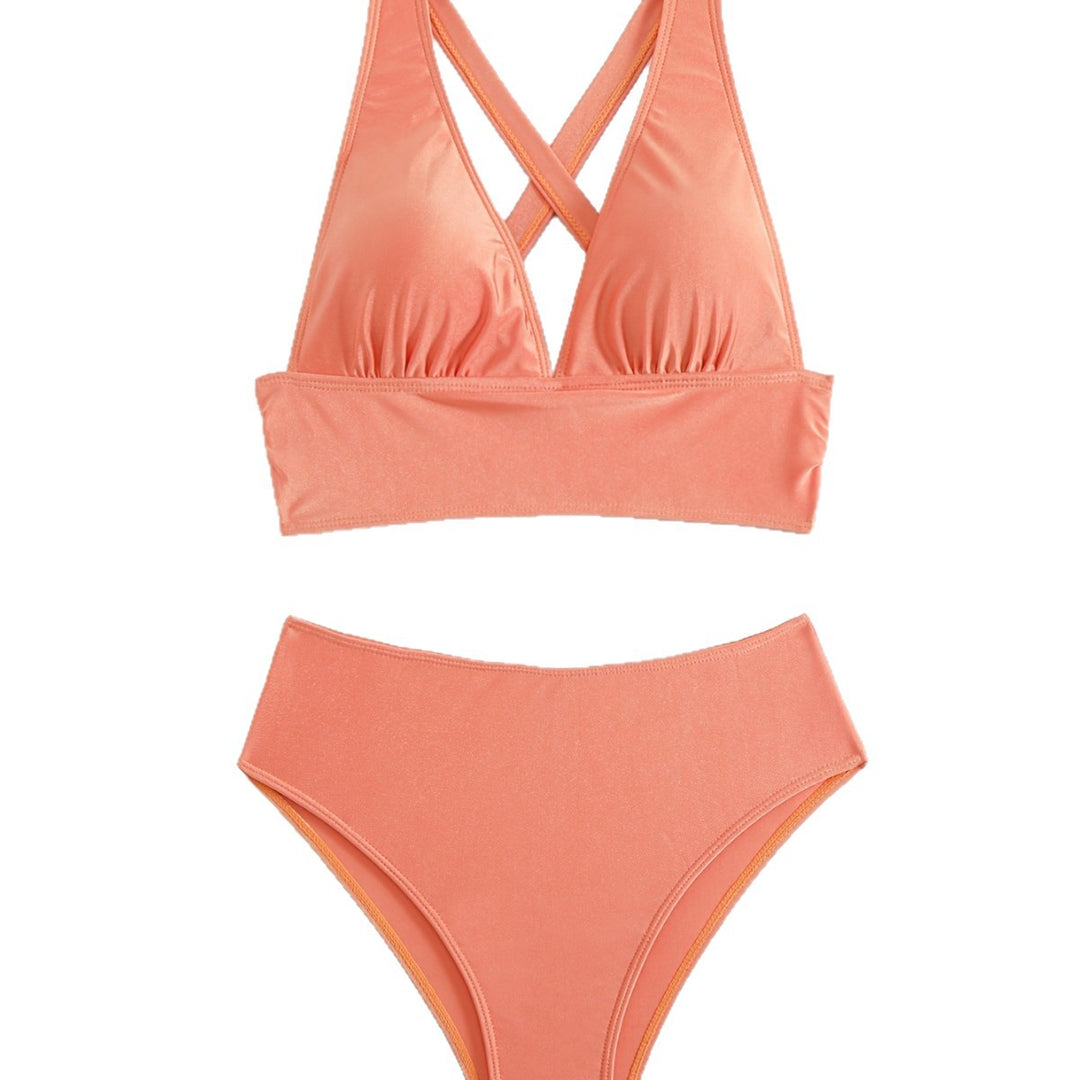 Dame bikini sæt med stilfuldt krydsdesign og høj talje Stilla