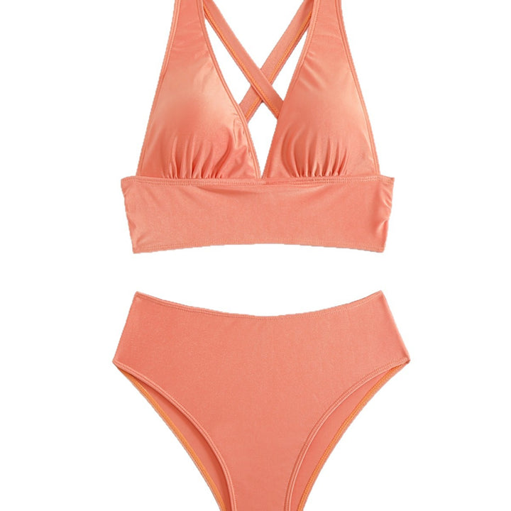 Dame bikini sæt med stilfuldt krydsdesign og høj talje Stilla