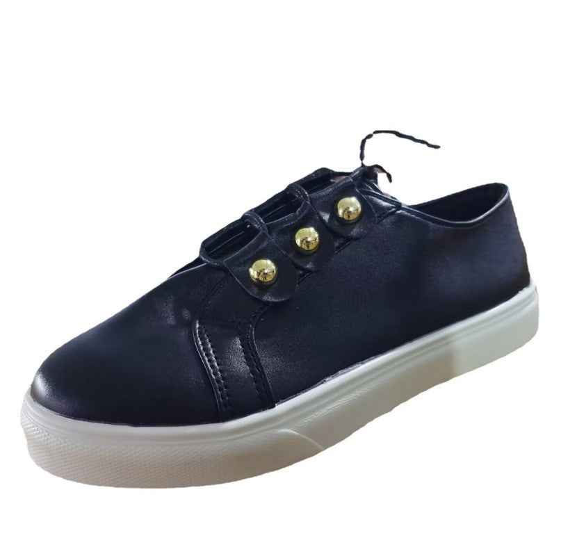 Dame Slip-On Sneakers med skræddersyet metallic-overflade og dekorative knapdetaljer Stilla