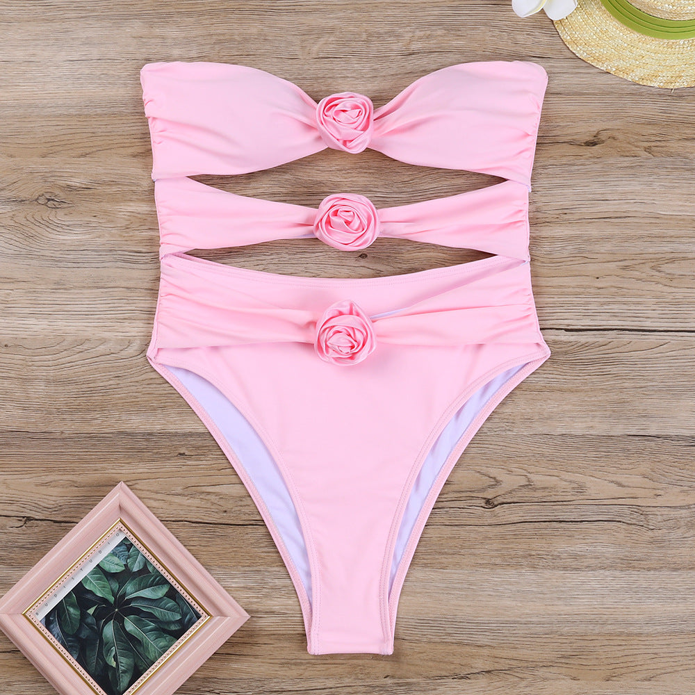 Femme Cut-Out Blomster Detalje Éntelter Badedragt Stilla