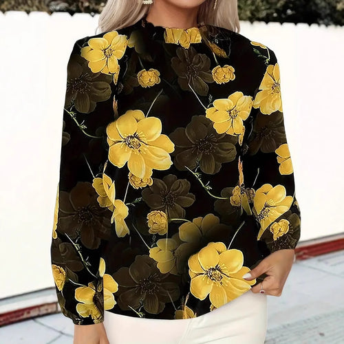 Damebluse med blomsterdesign Stilla