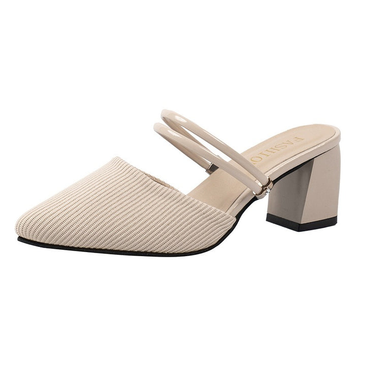 Dame Slingback Pumps med mode rem og let blokhæl Stilla