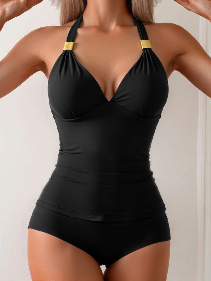 Dame Tankini med elegant halterneck-design Skovae
