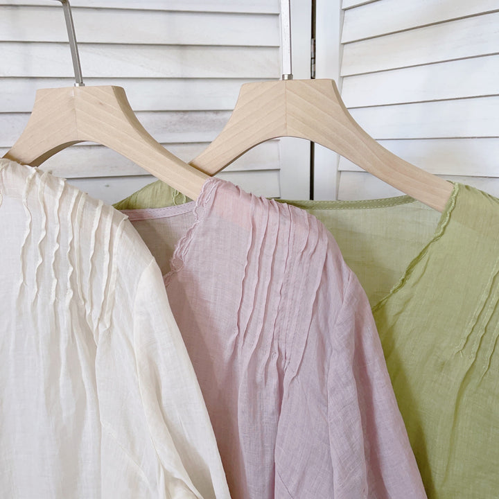 Femme Breezy Button-Up Linned skjorte Stilla