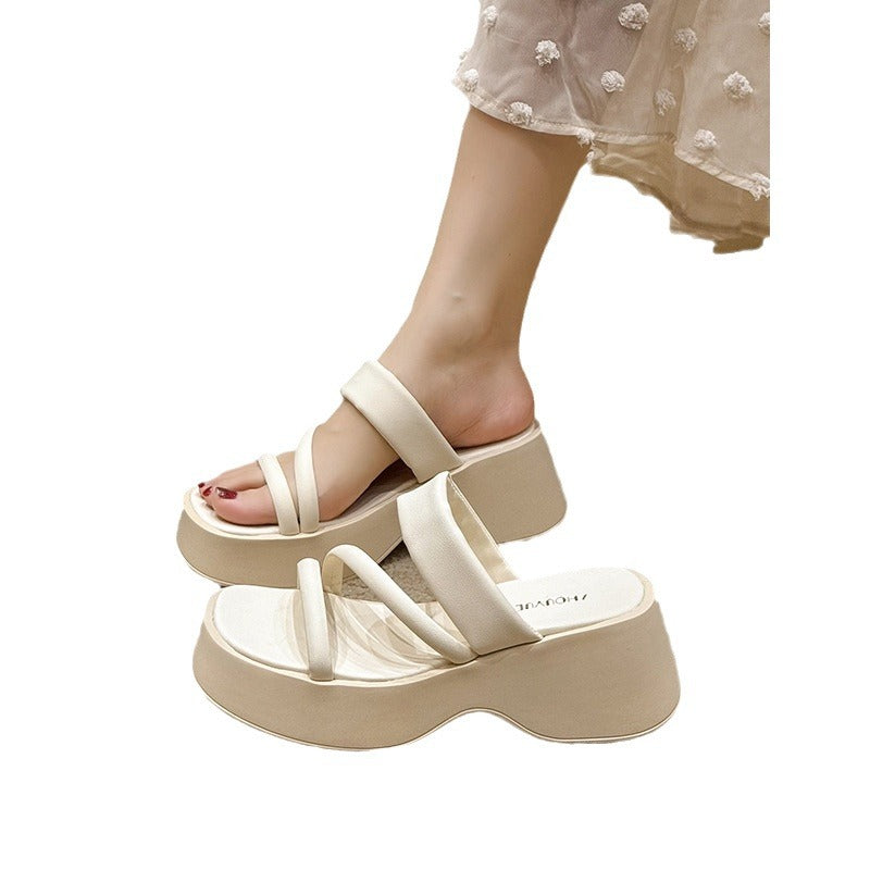 Dame Plateau-sandaler med brede remme og ergonomisk fodseng Stilla
