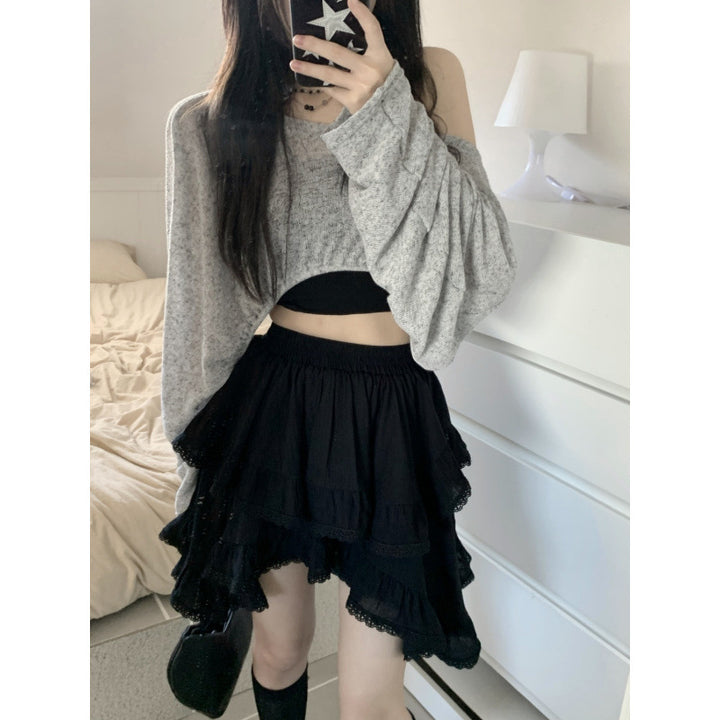 Femme Laget Rifflet Mini Skirt Stilla