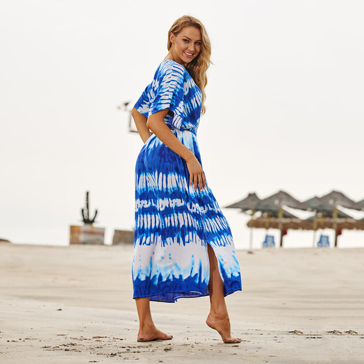 Dame Strandkaftan med afslappet snit og cool farvegradient Stilla