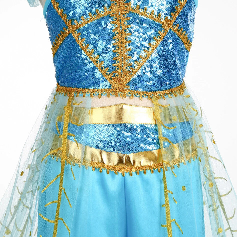 Dame prinsessekostume med glitrende detaljer og funklende tyl Skovae