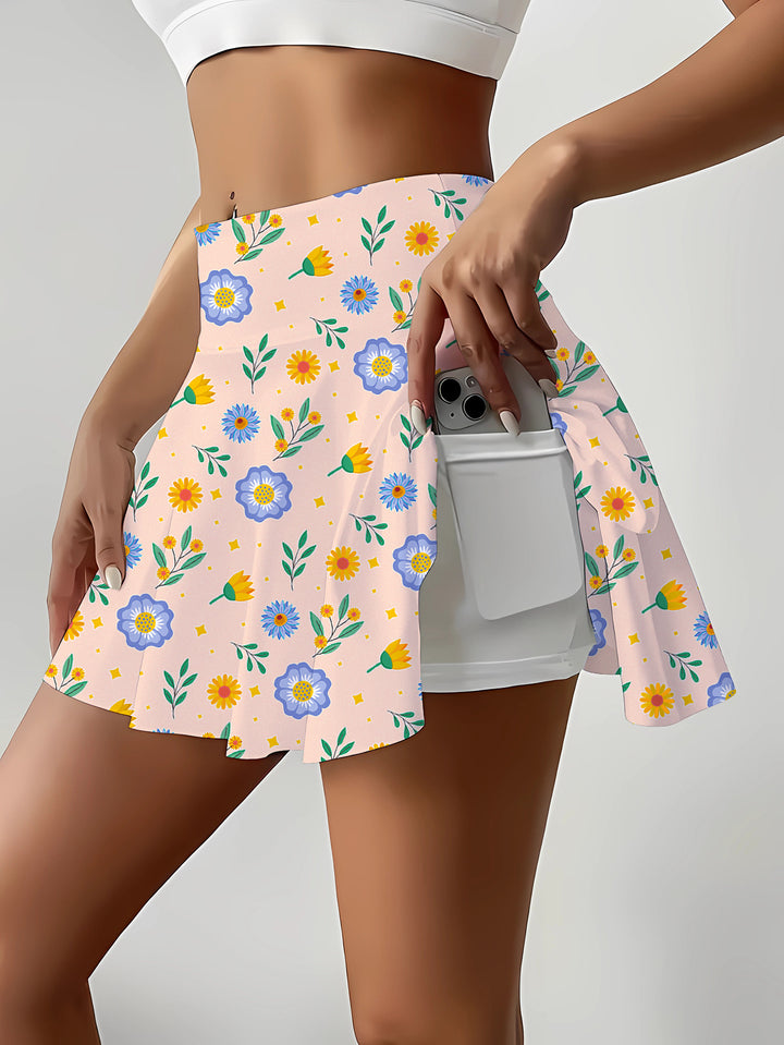 Dame Floral Print Active Skort Stilla