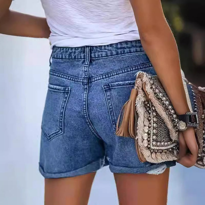Dame jeans shorts i vintage stil Stilla