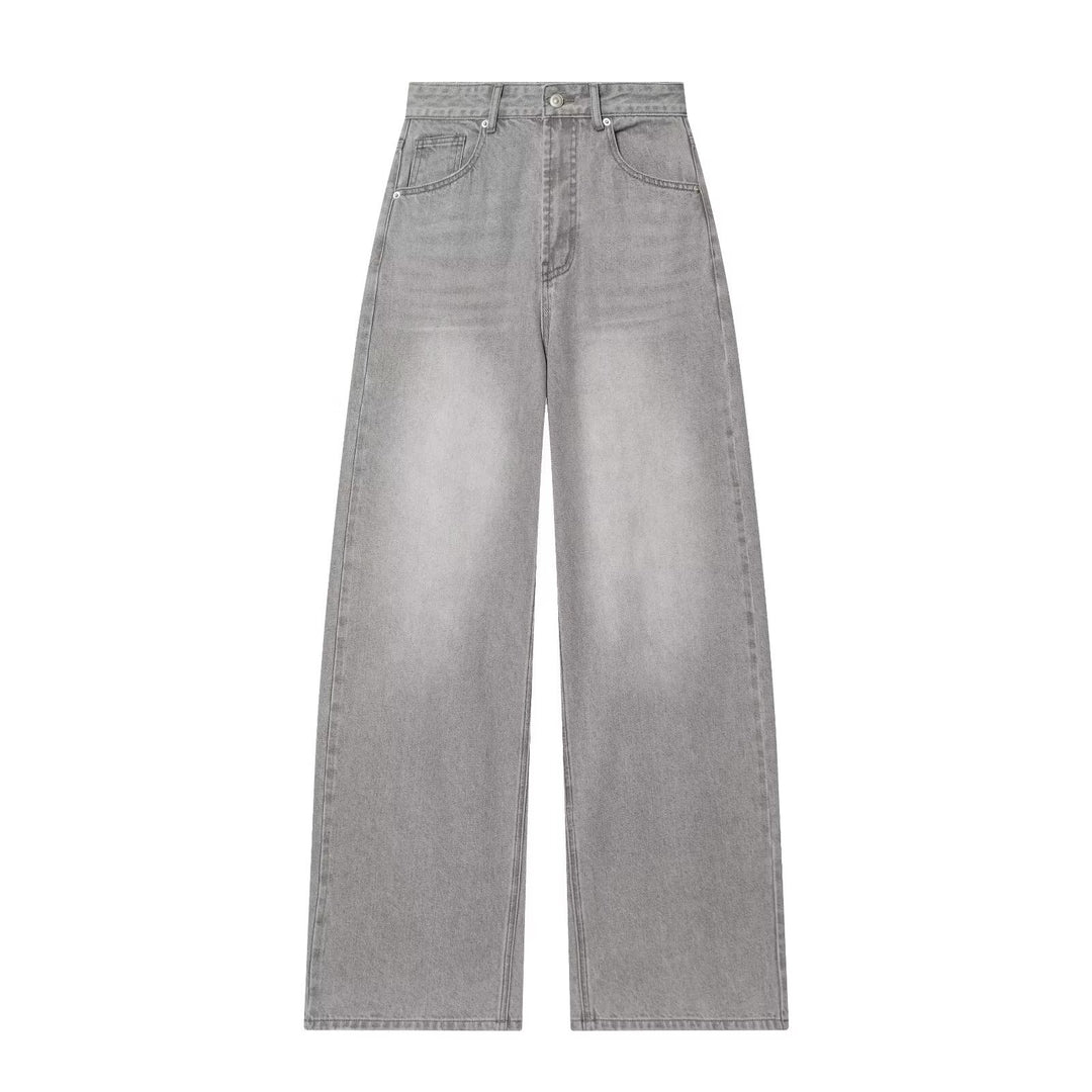 Dame Vintage Højtalje Bredbenede Jeans med autentisk Denim Skovae