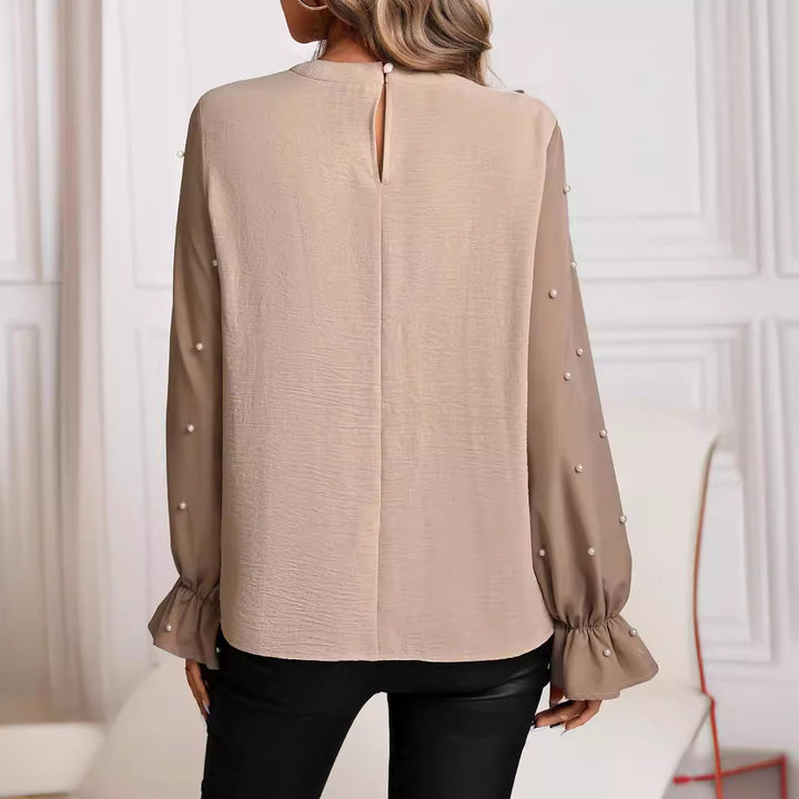Dame elegant bluse med perlebesætning Stilla