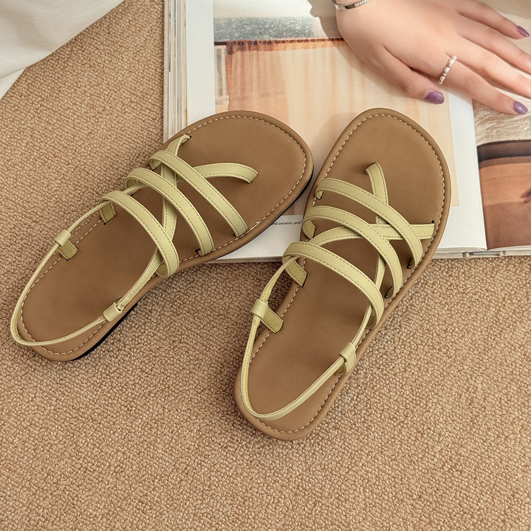Femme justerbare krydsrem flade sandaler Stilla