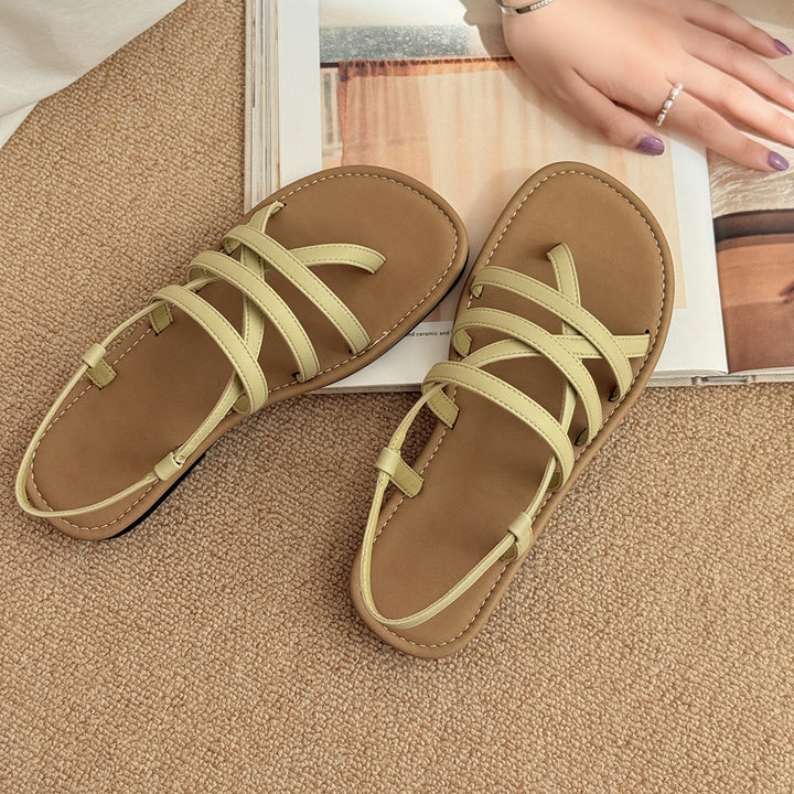 Femme justerbare krydsrem flade sandaler Stilla