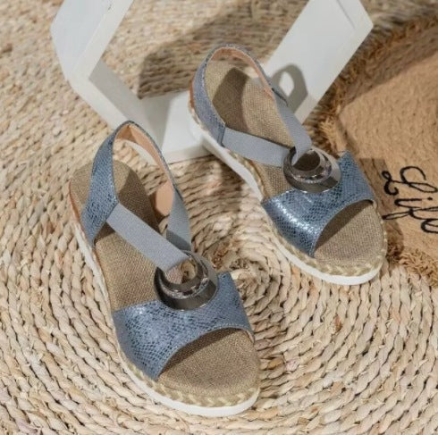 Dame Wedge-Sandaletter med moderigtige glimmer-effekt og justerbart remdesign Stilla