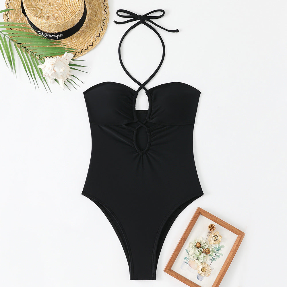 Dame one-piece badedragt med elegant nøglehul-design Skovae