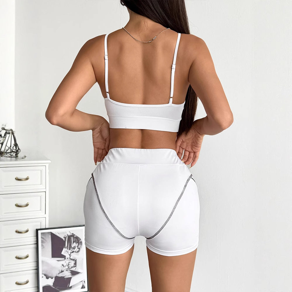 Dame Sportsæt med Crop-Top og Shorts Skovae