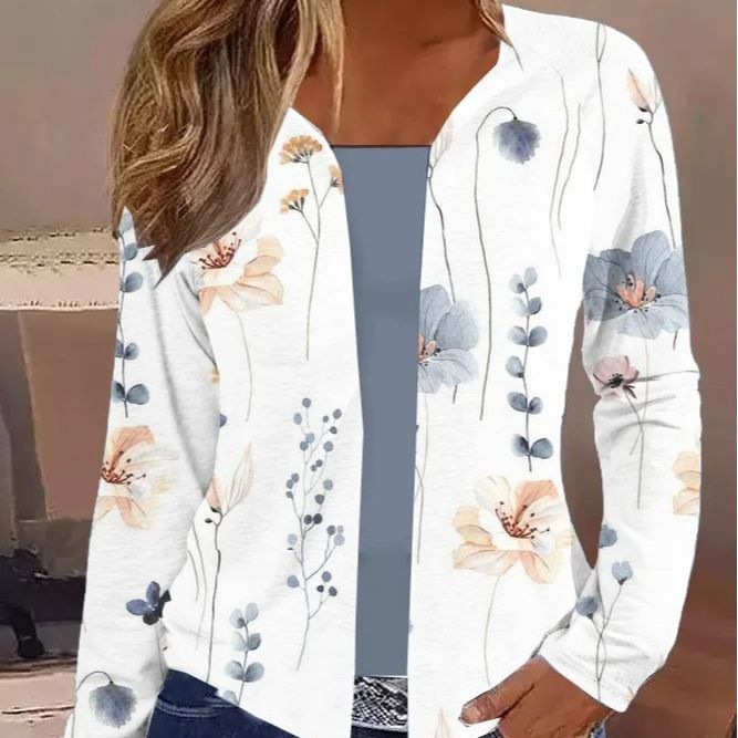 Dame Blomsterprint Langærmet Jakke Stilla
