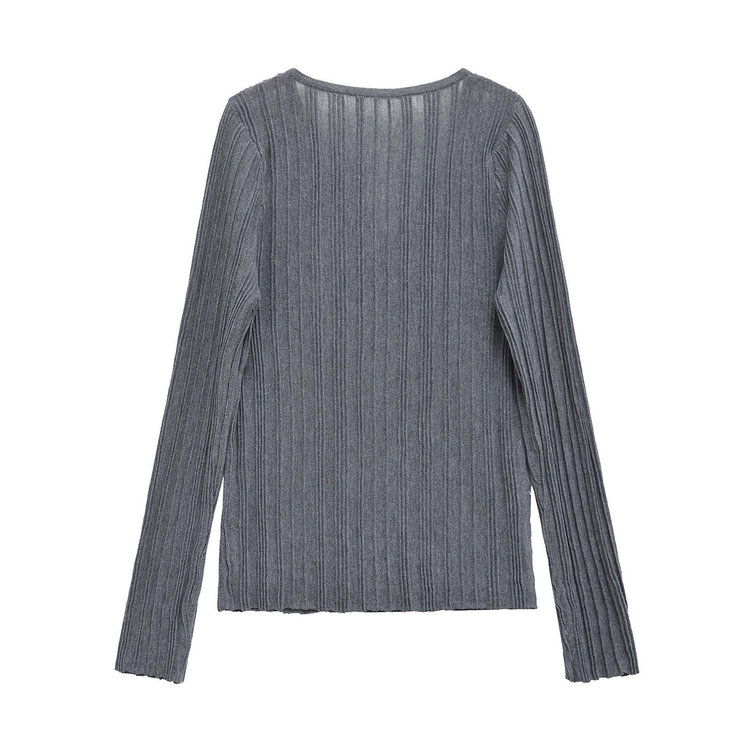 Femme Ribbede Langærmet Pullover Stilla