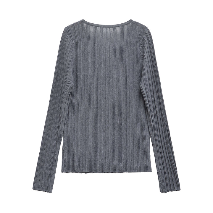 Femme Ribbede Langærmet Pullover Stilla