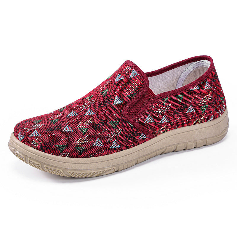 Femme Slip-On Fritidssneakers med geometrisk mønster og komfort-sål Stilla