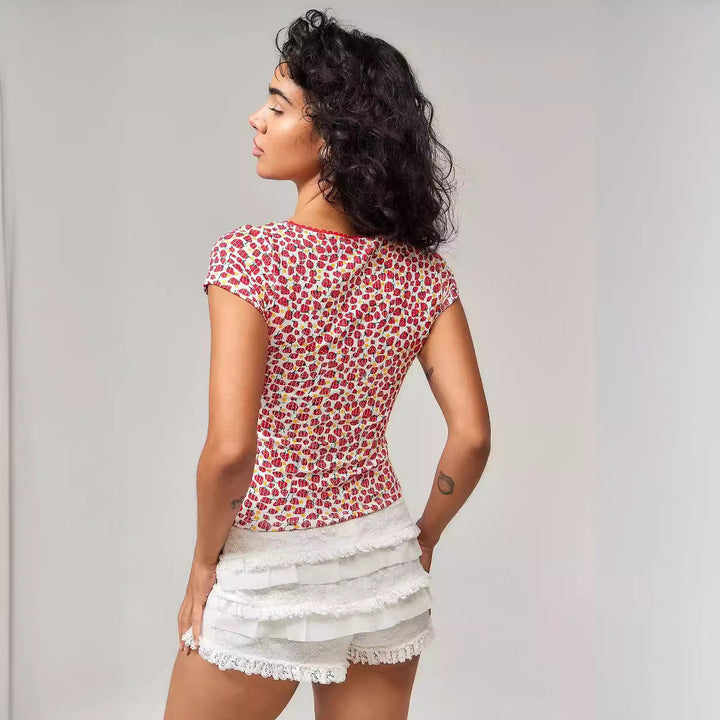 Dame Ruffles-shorts med elastisk talje og legende design Skovae