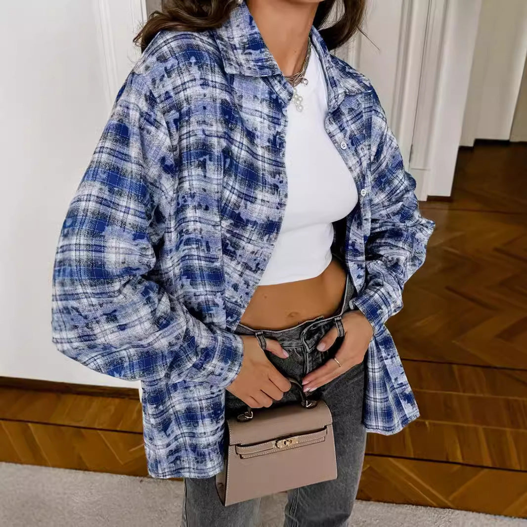 Femme Relaxed Fit Checket Skjorte Stilla