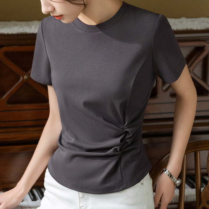Dame Figurtilpasset T-shirt med sidelommet Stilla