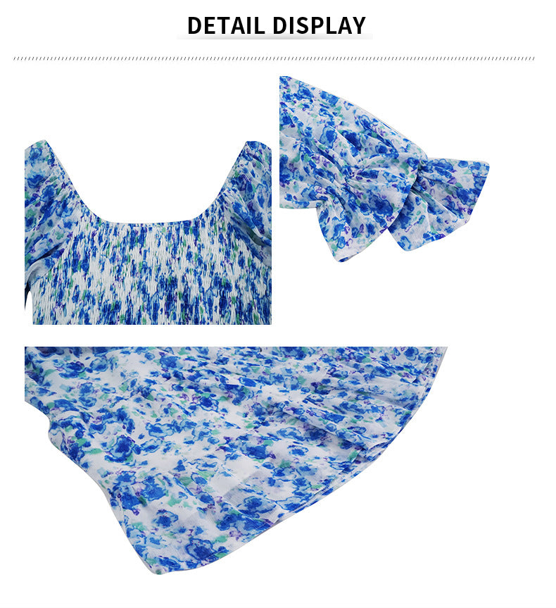 Stilla | Square Neck Lange Ærmer Fit Flare Mini Kjole