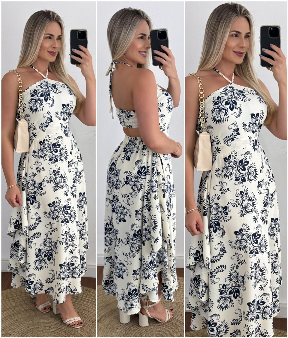 Dame Elegante Maxikjole med flettet ryg Stilla