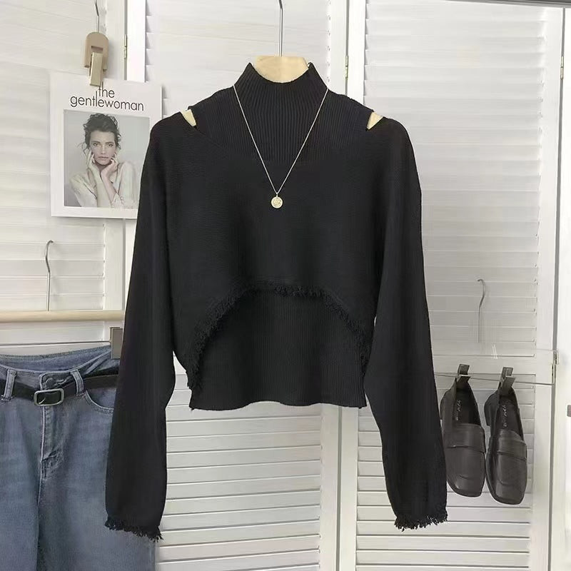 Femme Off-Shoulder Chunky Strikpullover Stilla