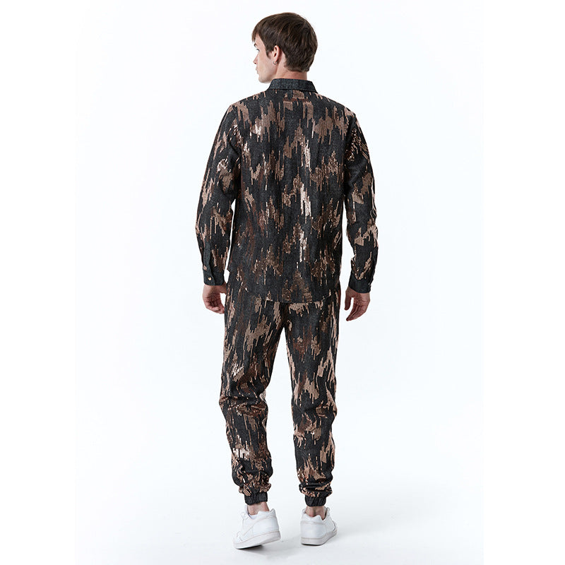 Herre Urban Camouflage Denim Ensemble Stilla