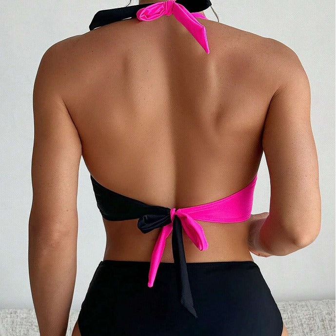 Damer højt skåret bikini sæt med dyremønster Stilla