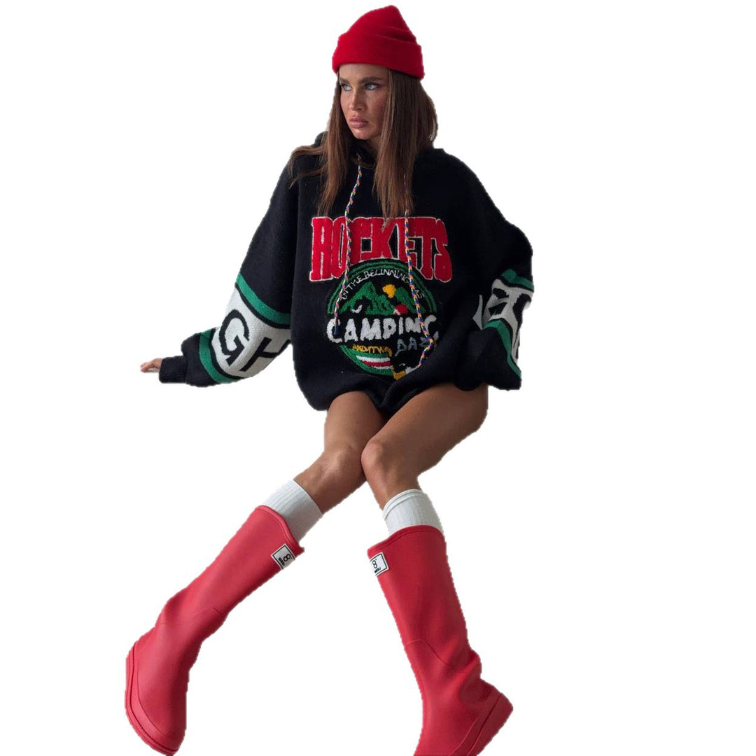 Kvinders store oversized sweater med grafisk print Stilla