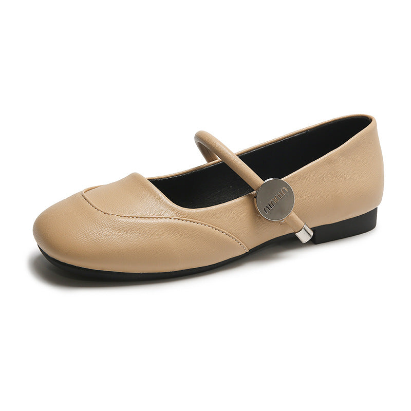 Dame Elegant Mary Jane Ballerinaer med Charmerende Rem Detalje Stilla
