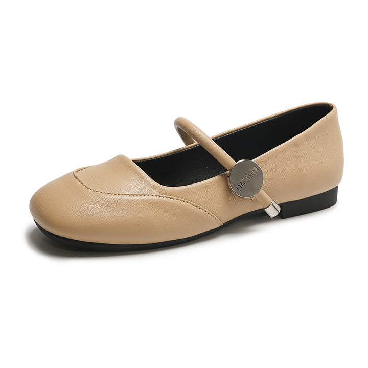 Dame Elegant Mary Jane Ballerinaer med Charmerende Rem Detalje Stilla