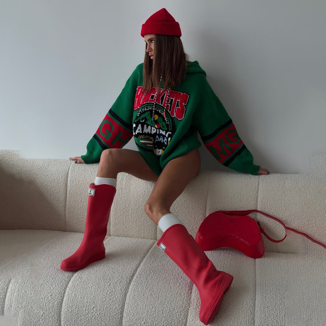 Kvinders store oversized sweater med grafisk print Stilla