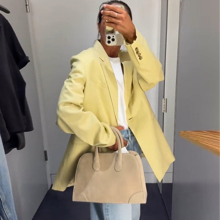 Dame afslappet linned blazer med struktureret snit og elegante detaljer Stilla