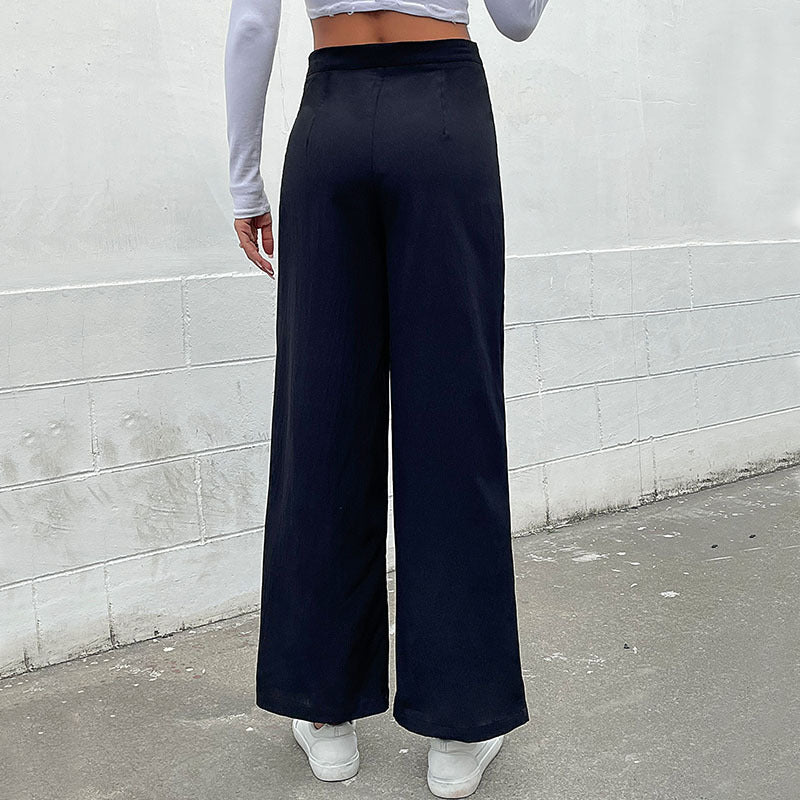 Dame Tailored Loose Bukser med Knapdetaljer Stilla