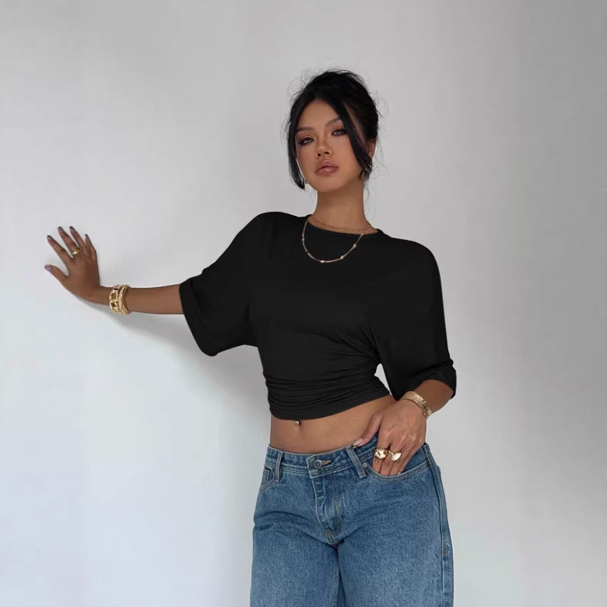 Dame Kortærmet Crop-Top Skovae