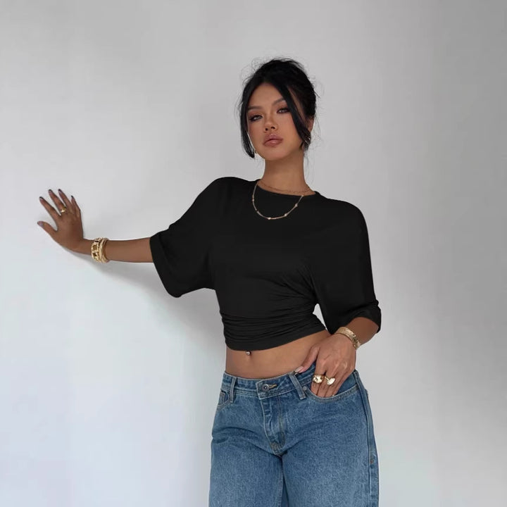 Dame Kortærmet Crop-Top Skovae