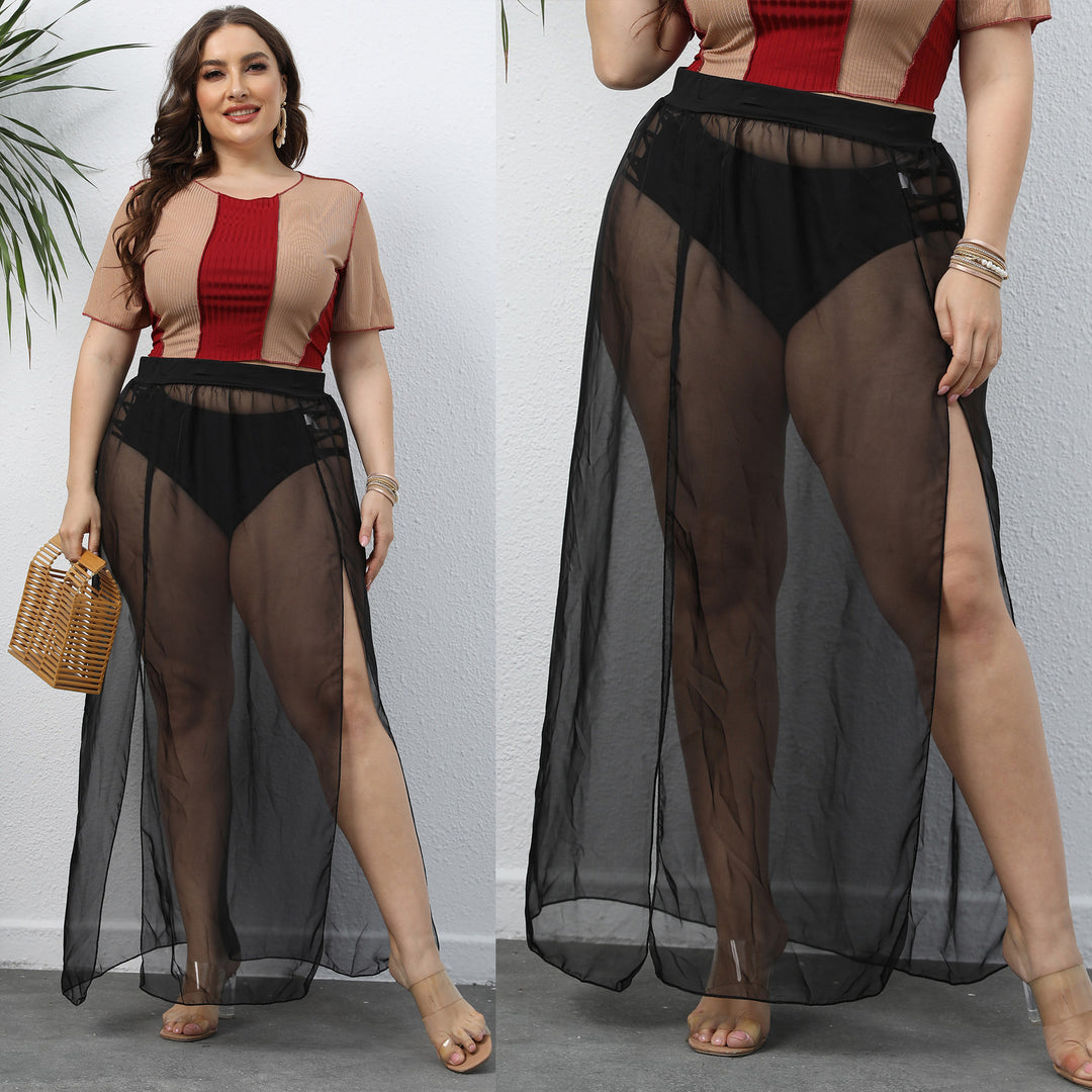 Dame Elegant Gennemsigtig Maxi-Nederdel Stilla